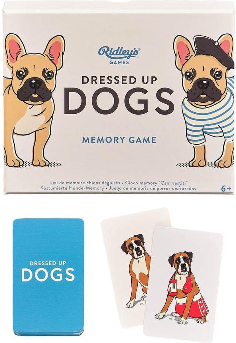 Ridleys Games Memoryspel Dressed Up Dogs Junior Karton Blauw